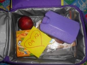 Lunch note for my 7yo daughter